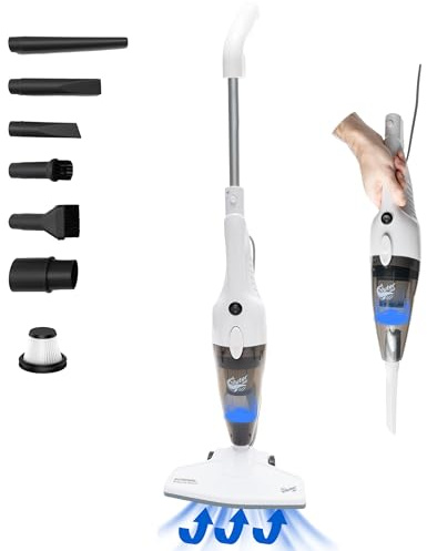 GuterWal Aspirateur S12 - Puissance d'aspiration 16 kPa - Poids léger : 1,5 kg - Réservoir à poussière de 1,2 l - Moteur de 650 W - Câble de 5 m - Aspirateur à main et traîneau pour sols, tapis et