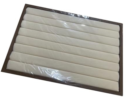Jiuvaso Plateau de Rangement Rectangulaire en Bois pour Bijoux, Tiroir, 35 X 24 Cm, Doublé de Velours, Style D