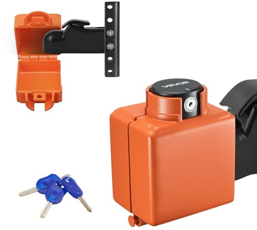 VEVOR Antivol Attelage Remorque Compatible avec Coupleurs Flux Air Moulé 50,6 mm 58,6 mm, Verrou Attelage Remorque Robuste avec 3 Clés, Verrouillage de Sécurité pour Camping-Cars, Remorques, Bateaux