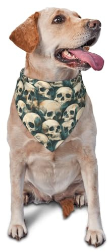 Hundehalstuch mit Totenkopf-Motiv, für kleine, mittelgroße und große Hunde, verstellbar, niedliches Katzentuch, Dreieck-Lätzchen, Schal, Taschentuch, Zubehör