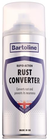 Bartoline Rust Converter 400ml – Rapid Acting Rust Neutralizer and Converter Spray Self-Priming for Ferrous Metals Ideal for Automotive, Tools, Garden Furniture