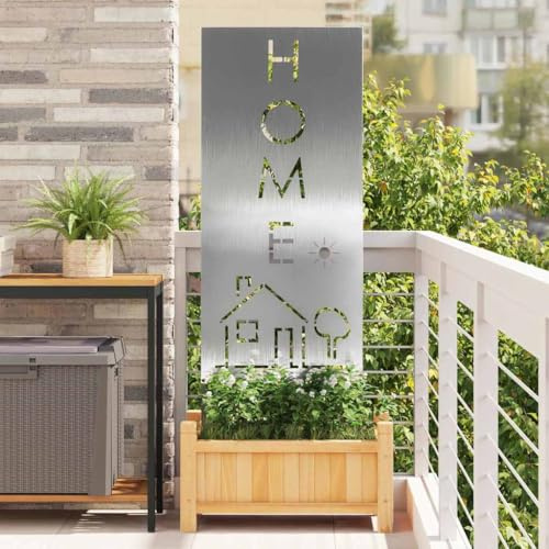 INLIFE Garten dekoratives Panel Silber 50 x 140 cm Edelstahl,Heim & Garten,Dekoration,Kunst,Poster, Drucke & Wandbilder,Silber,7.32 KG,876340