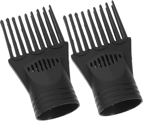 FRCOLOR Accessori per Asciugacapelli per Asciugatura Rapida Pettine Concentratore 2 Pezzi Nero in Plastica Dissipazione Uniforme del Calore e Cura dei Chioma
