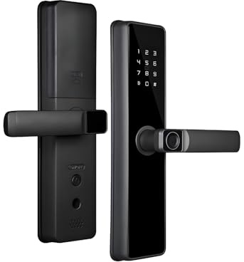 BOGJFC Serrure Intérieure Connectée ZigBee 3.0 Empreinte Mot De Passe Application Déverrouillage À Distance 5050 22x160mm Noir