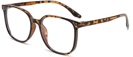 Women's Blue Light Blocking Glasses Anti-Round Face Eyewear Fashion Frame Colors Windproof No-Makeup Essential (Leopard)