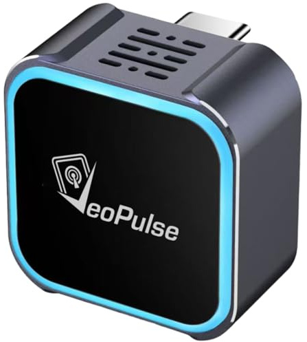 VeoPulse C-Pro USB-C Adaptateur CarPlay & Android Auto sans Fil – pour Voitures équipées du système Filaire – Mémoire Double, idéal pour Les Couples – Boîtier en Zinc Anti-surchauffe – Dongle 2-en-1