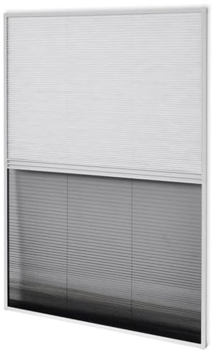 Gecheer Insektenschutz-Plissee, mit integrierter PET-Jalousie und Fiberglas-Moskitonetz für Dachfenster, 80x120 cm