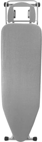 DrySmart Folding Ironing Board 122×38cm - Adjustable Height 74–91cm, Safety Lock & Anti-Slip Feet, Iron Board with Silicone Iron Rest & Cover, Compact Laundry Support Home Use (Grey)