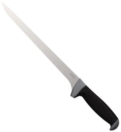 Kershaw 9.5 Narrow Fillet Knife, Black, 9.5 Inch Fixed Stainless Steel Blade, Trailing Point Blade Tip, Includes Blade Protector, Fishing Fillet Knife for Large Salt and Fresh Water Fish