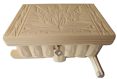Preciosa caja mágica de madera tallada; caja rompecabezas, con compartimento secreto; caja con truco hecha a mano.
