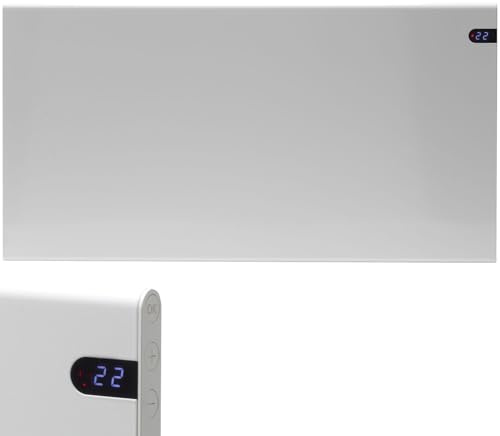 Adax Neo Wall Mounted Electric Panel Heater With Timer, Thermostat. Modern, With Temperature Display. Convector Radiator. LOT 20 / ErP Compliant, Made In Europe, 800W, White