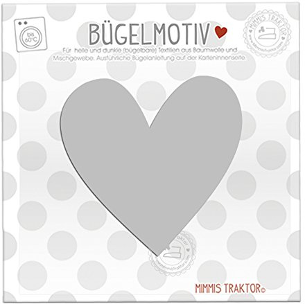 Bügelbild Reflektor Herz 9 cm SILBER Aufbügler Applikationen Bügelsticker für Stoffe Textilien Kinder zum Aufbügeln Flicken
