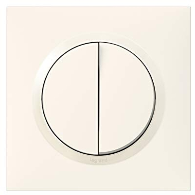 Legrand - Interrupteur double ou interrupteur 2 voies Dooxie 10A-230 V ~ fourni avec plaque carrée blanche