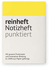 reinheft Notizheft mit Punktraster, flexiblem Softcover Umschlag und 64 Seiten Inhalt, nachfüllbar, Größe M (Gelb, M - Din A6)