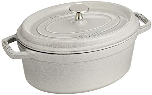 STAUB 11023107 – Schmortopf aus Gusseisen mit ovalen Pfoten, 23 cm, Weiß, Mehrfarbig, one Size