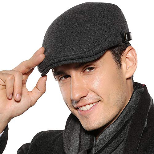 Superora Män platt keps basker tweed klassisk tweed keps 1920-talet Gatsby Newsboy hatt keps Gatsby hatt för män accessoarer, Grå, one size