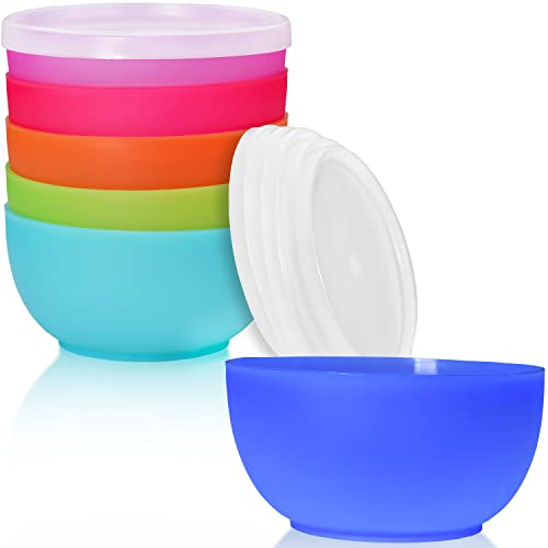 idea-station Neo cuencos plastico 6 x 12 cm / 350 ml - colores - con tapa - cuencos sopa - bol salsa - copas postre