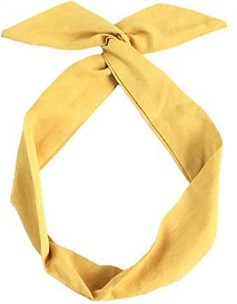 Anawakia Haarreif im Vintage-Stil, mit Schleife, Haarband aus Eisendraht, für Damen, Farbe flexiblem Draht, Zubehör für Haar (gelb)