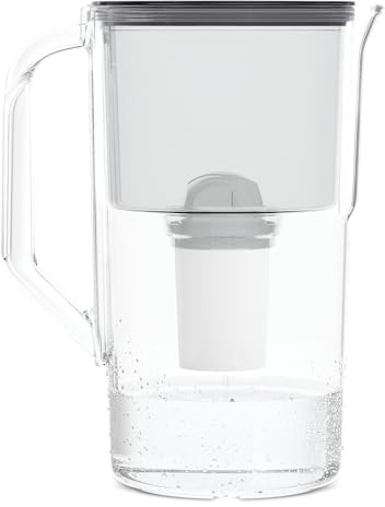 Wessper Wasserfilter Kanne Schwarz Filterkanne 2,8L inkl. 1 Filterkartusche | Ersatz für Aquaphor Standard, Brita Classic, Dafi Classic Filterkartusche | Wasserfilterkanne | Reduziert Chlor Kalk
