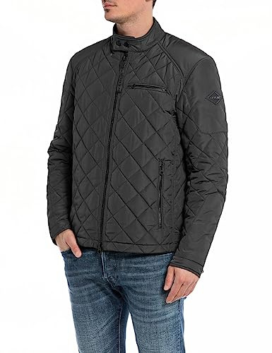 Replay Herren M8000 Bikerjacke, Black 098, XXL EU
