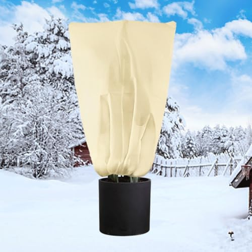 Tobengda Winterschutz-für-Pflanzen-80x100cm, Palmen Winterschutz 80g/m² Vliesstoff Beige Pflanzenschutz Winter für Pflanzen Palme Zitronenbaum KüBelpflanzen