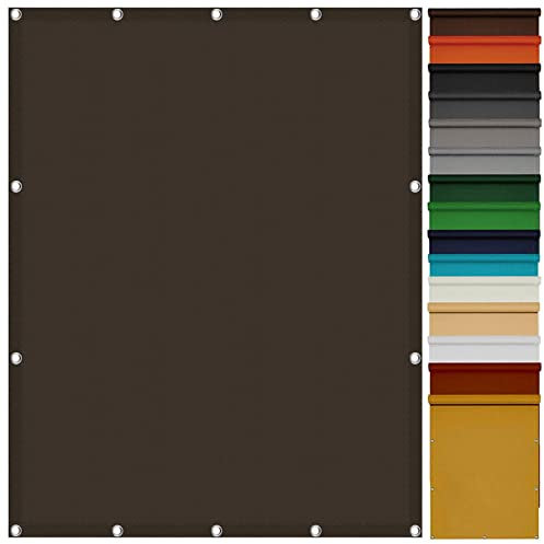 Voile D'ombrage Imperméable Rectangulaire 2.5 x 3.5 m Résistant aux UV Filets pour Jardin Shade Net avec Oeillets et Cordons pour Terrasse Jardin Extérieur Balcon, ‎Marron