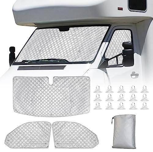 3 Piezas Parasol Coche Delantero, Interior Parasol para Parabrisas Coche, Termicos para Furgonetas Protector de Parabrisas, Pantalla Frontal de la Ventana térmicas internas Protección Solar