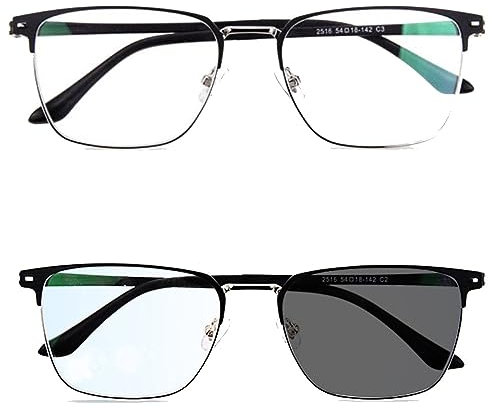 WINARA Selbsttönende Multifokal Lesebrille, Progressive Nah Fern Dual-Use-Brillen, Outdoor Presbyopie UV-Schutz 400 polarisierte Sonnenbrille (Color : Black, Size : +1.75)