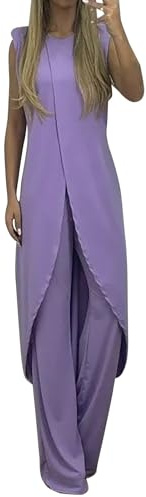 Elegant Women's 2-Piece Sleeveless Trouser Suit Bodycon Leisure Suit Cardigan Long Sleeve Shirt + Wide Leg Trousers Loungwear Wedding Bridesmaid Party Romper Business Streetwear