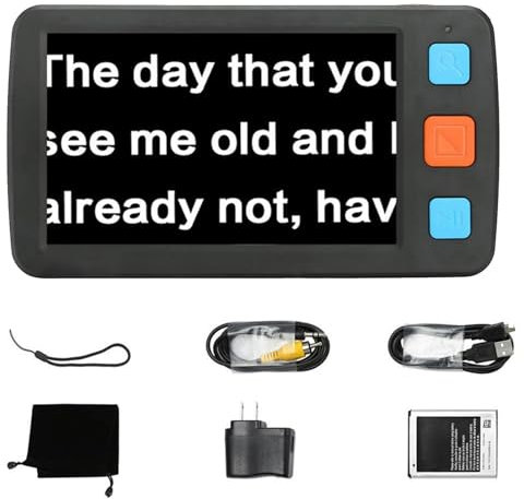 Oiyekntd 5 Zoll tragbare Digitale Lupe für Low Vision, Kinder, Senioren Handheld elektronische Lesehilfe LCD-Display 4-32X Zoom mehrere Farbmodus