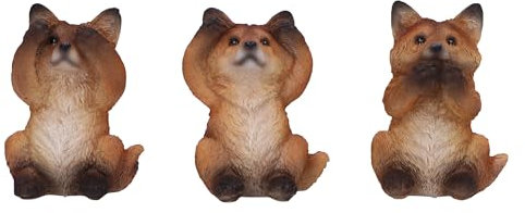 Nemesis Now Trois renards de la sagesse 8,5 cm, en résine, marron, trois renards de la sagesse, ensemble de trio de renards occultes, cadeau renard, coulé dans la meilleure résine, soigneusement peint