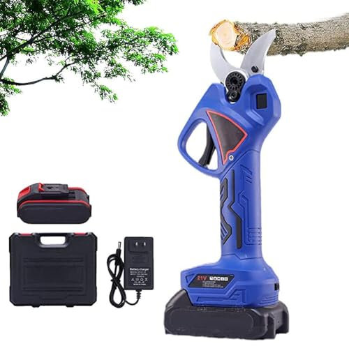 Electric Pruning Shears with Replacement Batteries - Professional Cordless Pruner for Gardening, Cutting Branches, Fruit Trees - 45mm Cutting Diameter - includes Tool Box