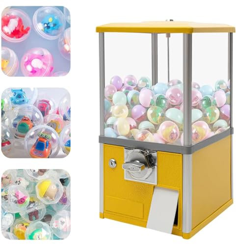 WANGYYDS Máquina Expendedora De Dulces Pequeña, Máquina Gashapon, Máquina De Chicles, Máquinas Expendedoras para Empresas, Alcancía Roja Y Dispensador De Dulces,Yellow