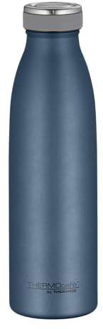 THERMOcafé TC BOTTLE Isolierflasche 0,50 l, 24 h kalt, night blue mat | Kohlensäurefest, auslaufsicher, Edelstahl-Trinkflasche, 12 h heiß, für Sport, Schule, Büro & unterwegs, dunkelblau
