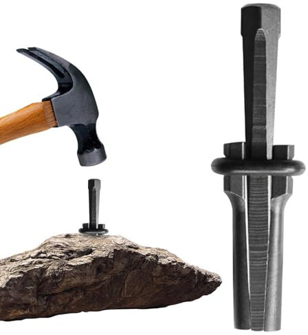 Cuña de piedra – cuña de piedra pesada, herramientas de ruptura de | Arandela y cuña, partidor de hormigón, cincel de hierro, herramientas manuales para la separación de piedras para dividir