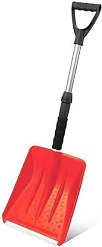 JWQPAD Pala da Neve Pala da Neve Pala da Neve con Manico Regolabile, Pala Portatile, Pala in Alluminio per impieghi gravosi, Pala da Neve Portatile per Auto (Colore: Rosso)