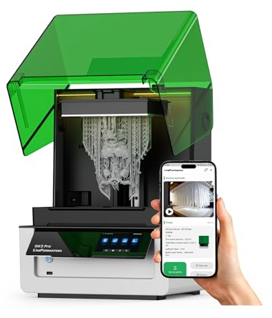 UniFormation GK3 Pro Resin 3D Printer 16K High-Transmittance Screen 3D Resin Printer with 385nm COB Light Source Smart Heating System & Smart Feeding System & APP Control 211x118xH240mm Build Volume