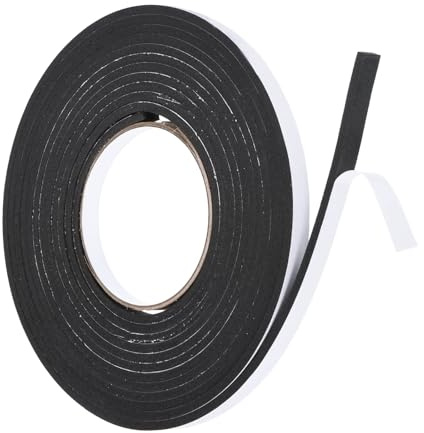 MACHSWON Lot de 2 rubans adhésifs en mousse EVA résistant aux intempéries pour isolation phonique de fenêtre, porte et automobile - 10 mm de large et 4 mm d'épaisseur - 5 m de long