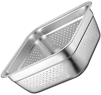 ELAYARD Cesta De Drenaje De Acero Inoxidable Recipiente Cuadrado Grueso Para Lavado De Frutas y Verduras Escurridor Multiuso Resistente y Práctico Para Cocina Doméstica