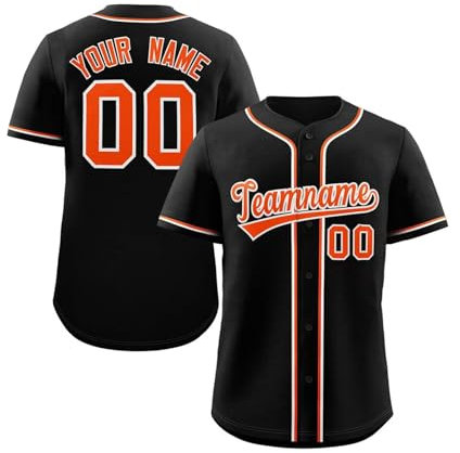 Multi-Style Personalisierte Baseball Kostüm für Männer Frauen Jugendliche und Kinder Individuelles Baseball Trikot Button Down Sportuniform Gestaltbar Baseball Shirt mit Teamname Name und Nummer E45