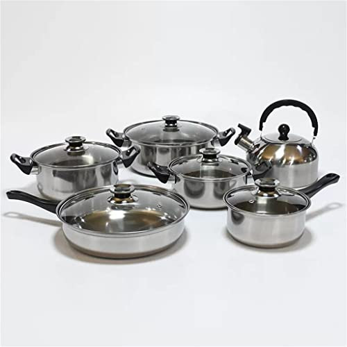 Msuiiixcccc Stainless Steel Pot Pot Soup Pot Casserole Set Pots and Pans Non-Stick Pot Kettle Milk Hot Pot Kitchen Cooking (Color : A, Size A