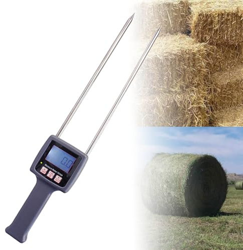 HGTRH Misuratore di umidità per Fieno, Misuratore di umidità per Fieno Portatile con Display Digitale per Cereali Misurazioni Rapide e Precise per Fieno Cereali Paglia Crusca Erba da Foraggio