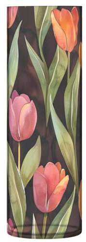 SKYSHU Tulipano, vaso cilindrico in plastica per bouquet di piante, 1 pezzo, infrangibile, alto, trasparente, per centrotavola per matrimoni, casa, scuola, ufficio, 30 x 9 cm