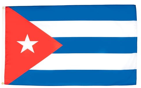 AZ FLAG Pack de 2 Banderas Cuba 90x60 cm Cubana Poliéster 100D 2 Ojales | Uso interior y exterior Enseña costuras dobles y bordes reforzados con ojales metálicos