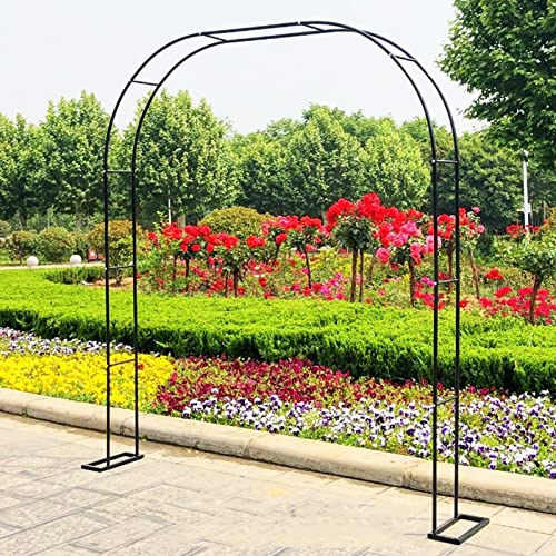 Arco de jardín de metal resistente para plantas trepadoras, 200 x 240 cm, arco de rosas de hierro enrejado, perfecto para vides y flores, decoración al aire libre, soporte de jardín