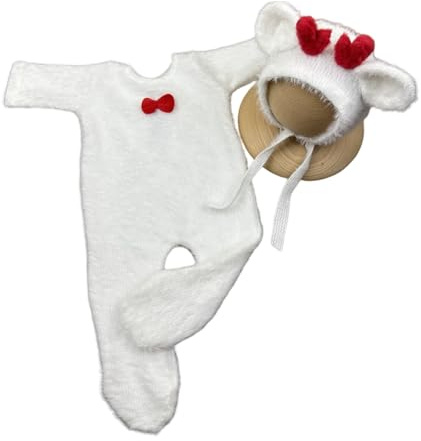 Wegiwuca Festival Theme Romper Reindeer Hat For Christmas Party Baby Photography Suit Holiday Newborn Photoshooting Costume Set Infant Photography Props