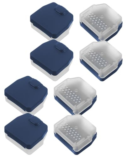 Ciieeo 8pcs Plastic Manual Razor Head Protector Case with Ventilated Design and Base Drainage for Travel and Bathroom Use, Space-Saving Shaving Blade Holder with Cover