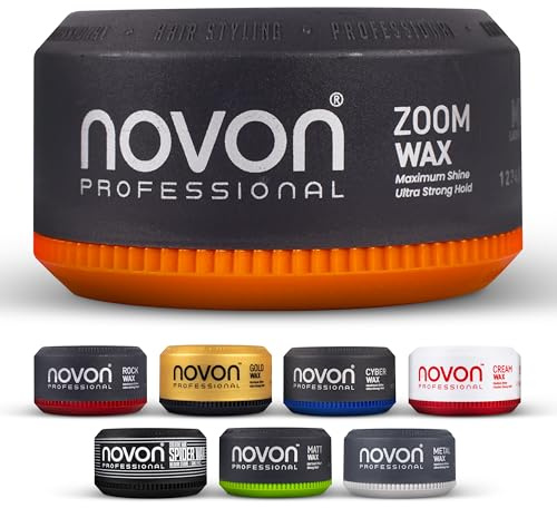 Novon Professional Zoom Wax | Haarwax | 150 ml Haarpomade | natürliches Finish mit dezentem Glanz | Honig-Melonen-Duft | leicht formbar & korrigierbar | unisex, kinderfreundlich & salonfähig