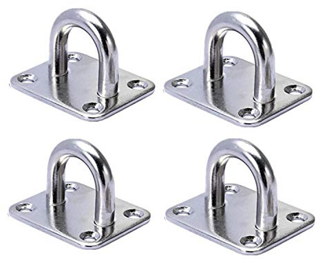 Annakideya 4 x 8 mm Ösenplatten Haken Best 304 Edelstahl Klammerring Haken mit Heavy Duty Square M8