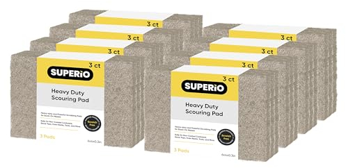Superio Natural Sisal Scrubbing Pads - Eco-Friendly Kitchen Scouring Pads- 24 Pack